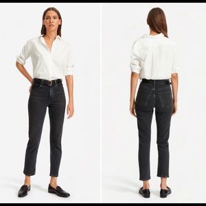 Everlane Washed Black Cheeky Straight Ankle Jeans